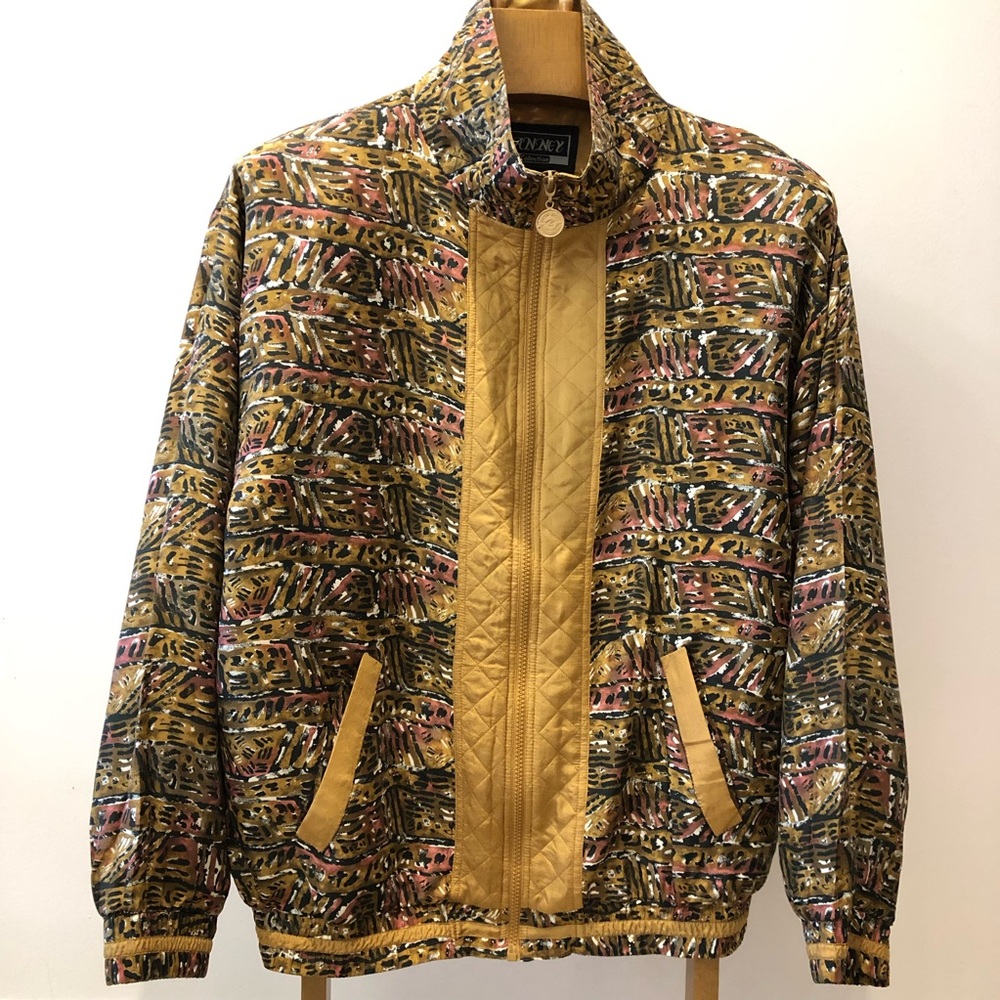 Vintage Anney Collection Multi Print  zip up lined Jacket size XL